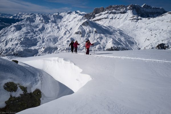 A skis sur les balcons de Chamonix